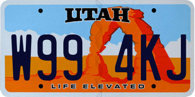 UT license plate W994KJ