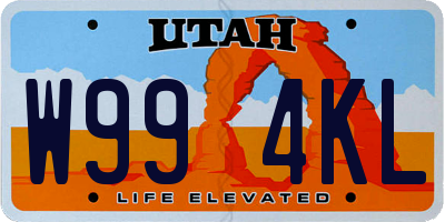 UT license plate W994KL