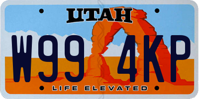 UT license plate W994KP