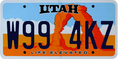 UT license plate W994KZ