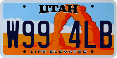 UT license plate W994LB