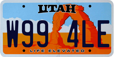 UT license plate W994LE