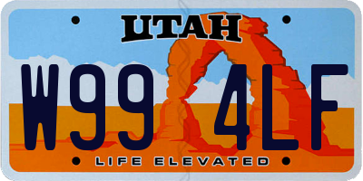 UT license plate W994LF