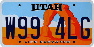 UT license plate W994LG
