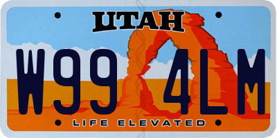 UT license plate W994LM