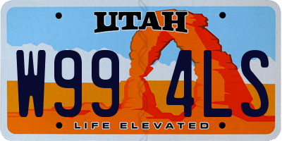 UT license plate W994LS