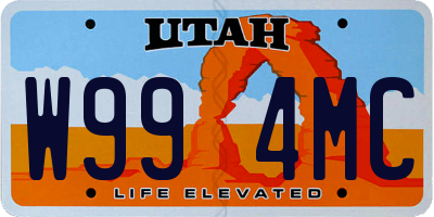 UT license plate W994MC