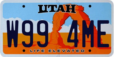 UT license plate W994ME