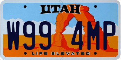 UT license plate W994MP
