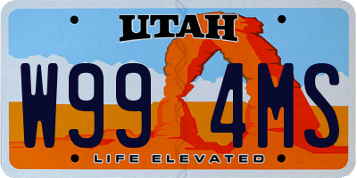 UT license plate W994MS