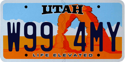 UT license plate W994MY
