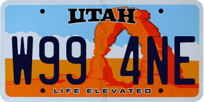 UT license plate W994NE