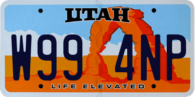 UT license plate W994NP