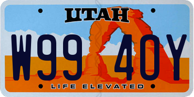 UT license plate W994OY