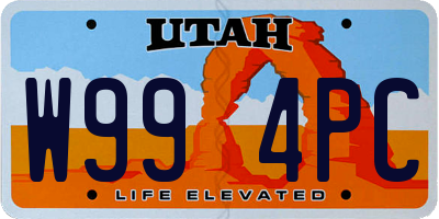 UT license plate W994PC