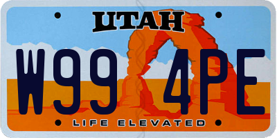 UT license plate W994PE