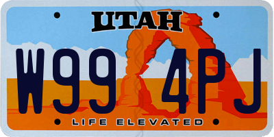 UT license plate W994PJ
