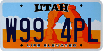 UT license plate W994PL