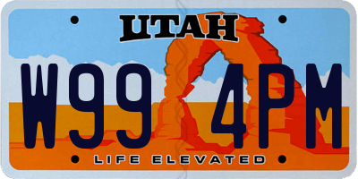 UT license plate W994PM