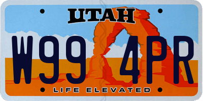 UT license plate W994PR