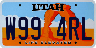 UT license plate W994RL