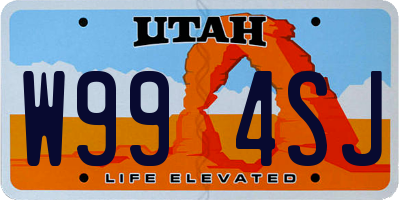 UT license plate W994SJ