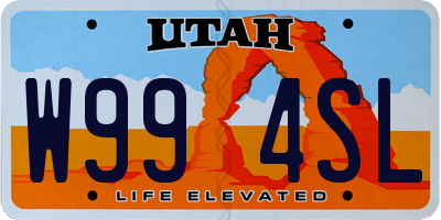 UT license plate W994SL