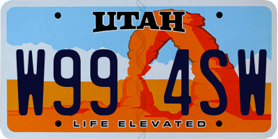 UT license plate W994SW