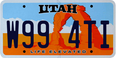 UT license plate W994TI
