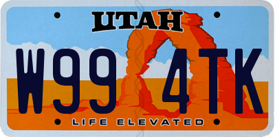 UT license plate W994TK