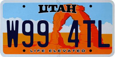 UT license plate W994TL