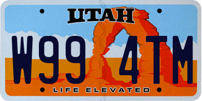 UT license plate W994TM