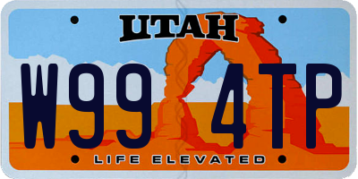 UT license plate W994TP