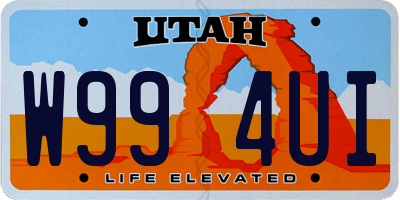 UT license plate W994UI