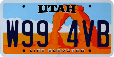 UT license plate W994VB
