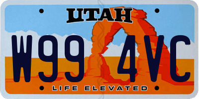 UT license plate W994VC