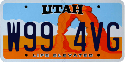 UT license plate W994VG