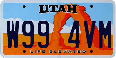 UT license plate W994VM
