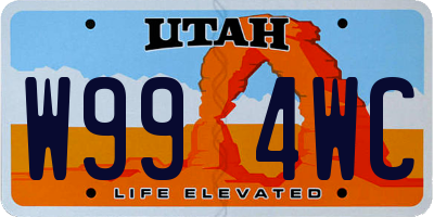 UT license plate W994WC