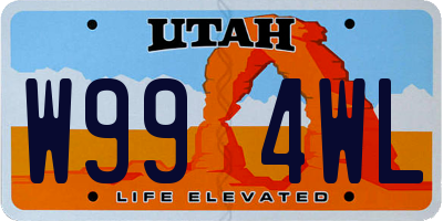 UT license plate W994WL