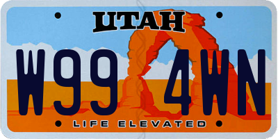 UT license plate W994WN