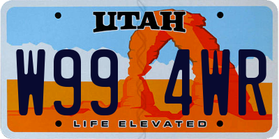 UT license plate W994WR