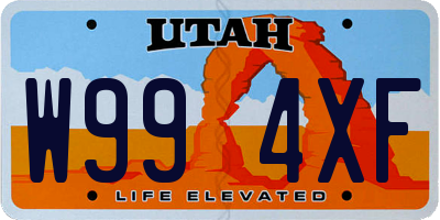 UT license plate W994XF