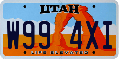 UT license plate W994XI