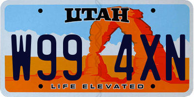 UT license plate W994XN