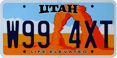 UT license plate W994XT