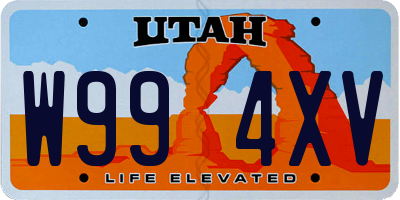 UT license plate W994XV