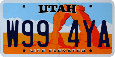 UT license plate W994YA