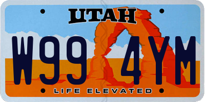 UT license plate W994YM