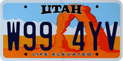 UT license plate W994YV